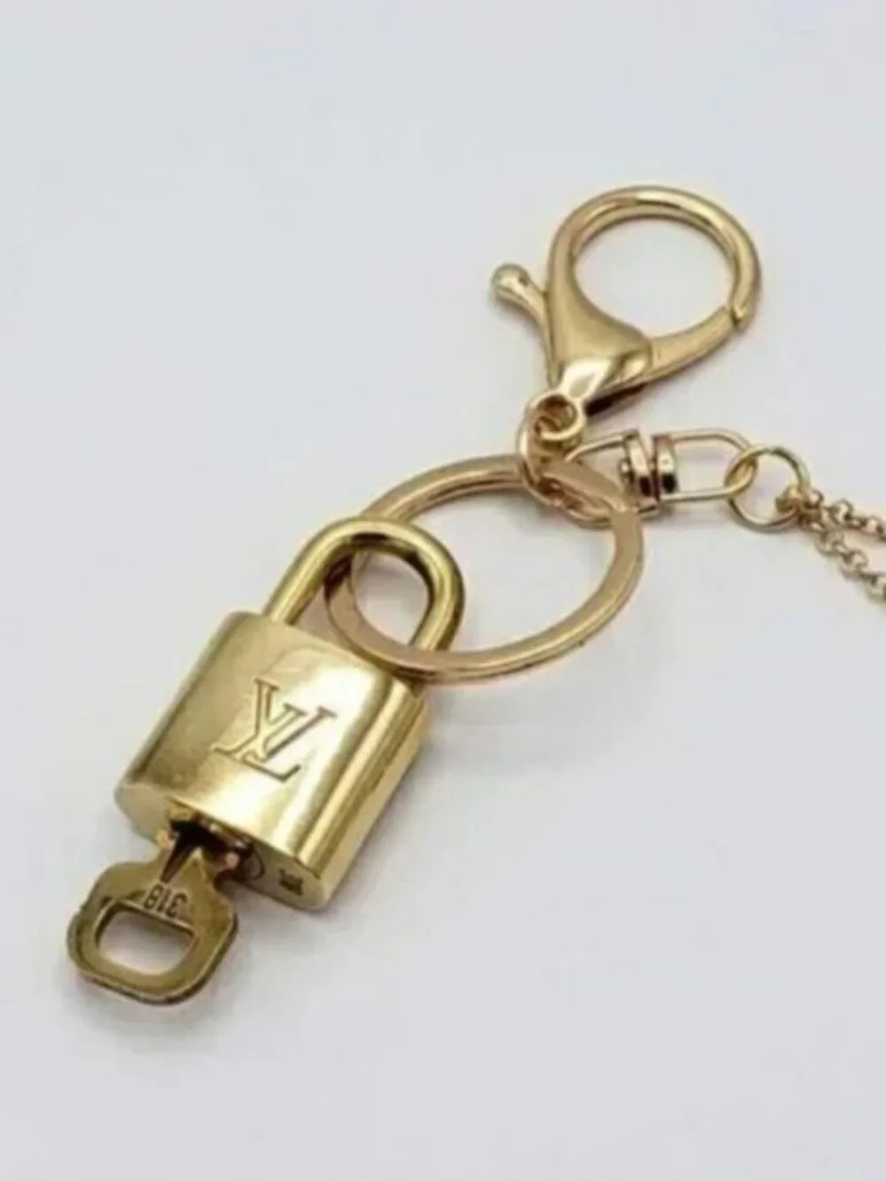 LV Gold Padlock 🔑 Authentic Louis Vuitton Charm + Unbranded Bag Keychain